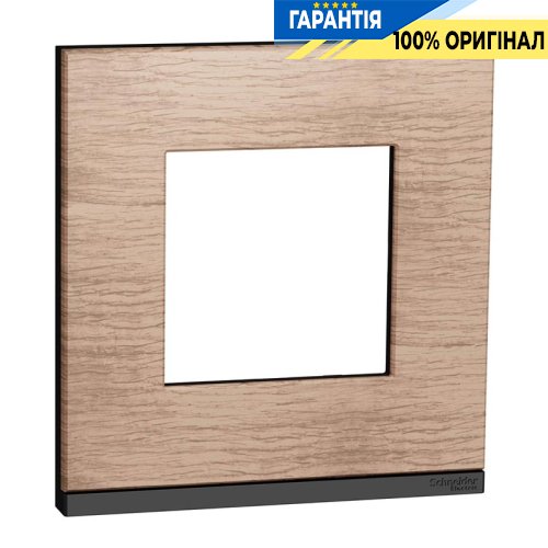 Рамка 1-а Schneider Electric Unica Pure NU600284, горизонтальна, Дуб/Антрацит