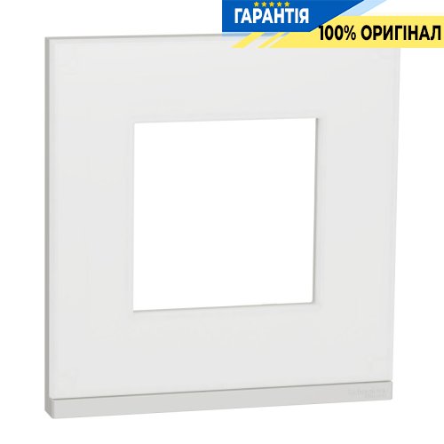 Рамка 1-постовая Schneider Electric Unica Pure NU600289, горизонтальная, матовое стекло/белый