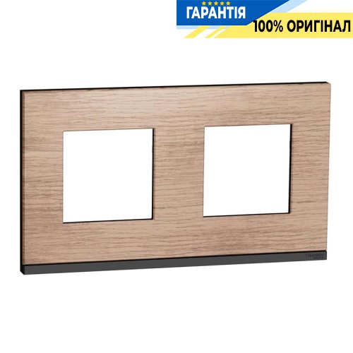 Рамка 2-а Schneider Electric Unica Pure NU600484, горизонтальна, Дуб/Антрацит