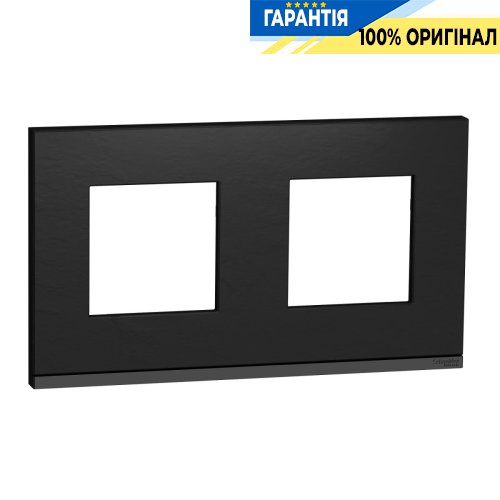 Рамка 2-поста Schneider Electric Unica Pure NU600487, горизонтальная, камень/антрацит