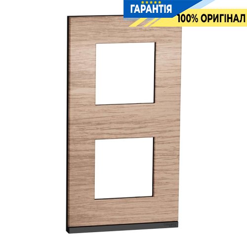 Рамка 2-постовая Schneider Electric Unica Pure NU6004V84, вертикальная, дуб/антрацит