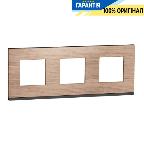 Рамка 3-постовая Schneider Electric Unica Pure NU600684, горизонтальная, дуб/антрацит