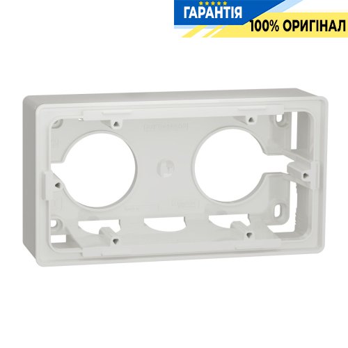 Коробка для открытой установки, 2-постовая, Unica New Schneider Electric NU800418 белый