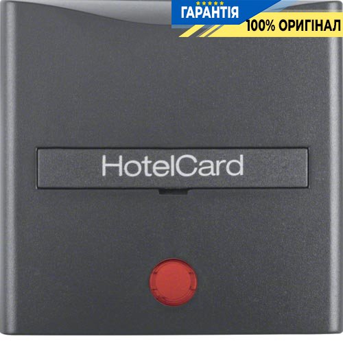 Накладка для карточного выключателя Berker, к коллекциям S.1/B.3/B.7 GLAS, цвет «антрацит, матовый», 16401606