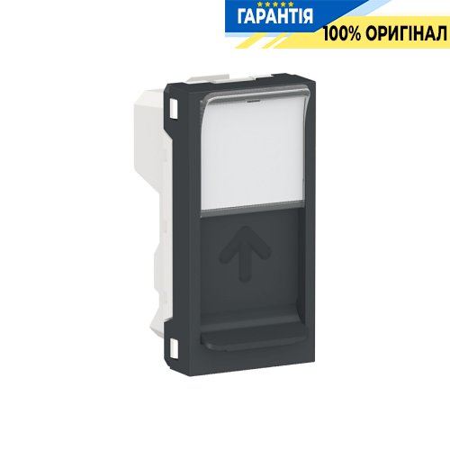 Центральная плата RJ45, Keystone/Systimax 1-мод., Unica New, Schneider Electric NU946054, антрацит