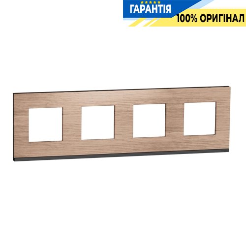 Рамка 4-постовая Schneider Electric Unica Pure NU600884, горизонтальная, дуб/антрацит