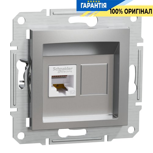 Розетка компьютерная RJ45 кат.5е UTP Asfora,  (цвет алюминий) Schneider Electric EPH4300161