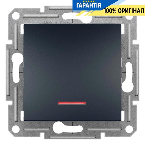 Перемикач 1 клавішний з підсвіткою Asfora, (антрацит) Schneider Electric EPH1500171