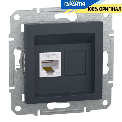 Розетка компьютерная RJ45 кат.5е UTP Asfora,  (цвет антрацит) Schneider Electric EPH4300171