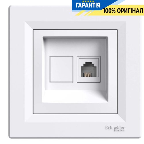 Розетка телефонная RJ11 4 конт. Asfora, (белая) Schneider Electric EPH4100121