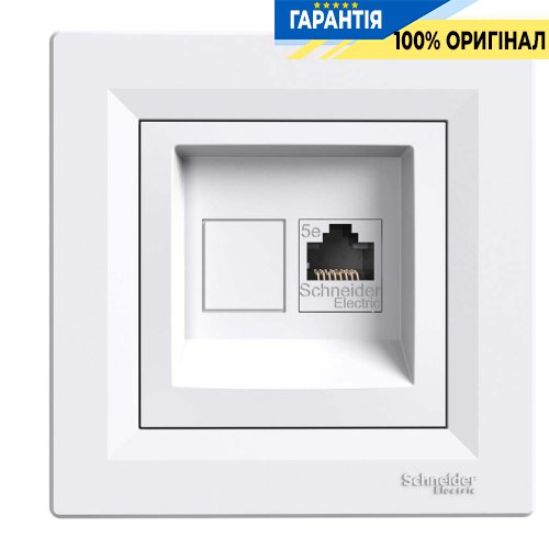 Розетка компьютерная RJ45 кат.5е UTP Asfora, (белая) Schneider Electric EPH4300121
