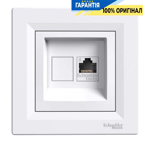 Розетка комп'ютерна 1-а RJ45 кат.6 / UTP «Asfora», (білий) Schneider Electric EPH4700121