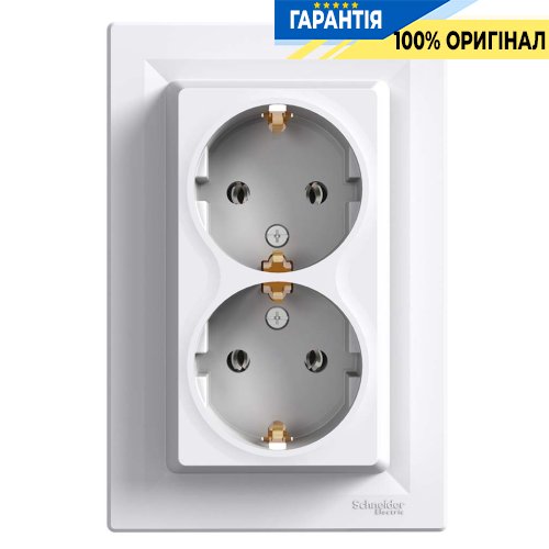 Розетка 2-я із заземленням «Asfora», (білий) Schneider Electric EPH9900121