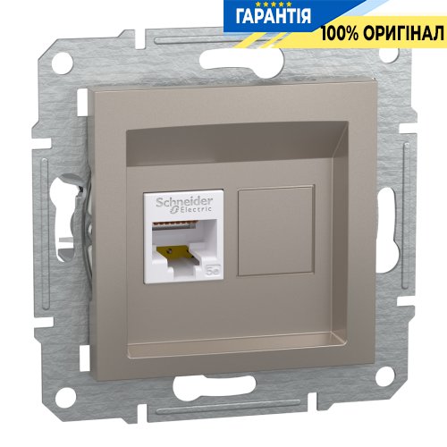 Розетка компьютерная RJ45 кат.5е UTP Asfora, (цвет бронза) Schneider Electric EPH4300169
