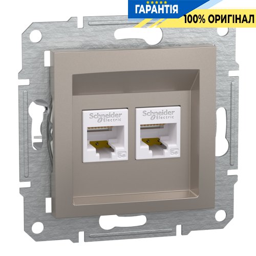 Розетка компьютерная на два выхода «Asfora», (цвет бронза) Schneider Electric EPH4400169