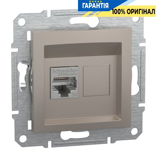 Розетка компьютерная 1-я RJ45 кат.5Е/STP экран«Asfora», (цвет бронза) Schneider Electric EPH5000169