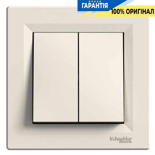 Двухклавишный кнопочный выключатель 2-кл. «Asfora», (цвет крем) Schneider Electric EPH1100123