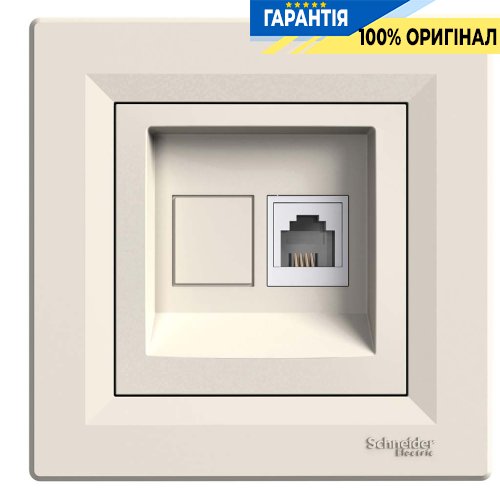Розетка телефонна RJ11 4 конт. Asfora, (крем) Schneider Electric EPH4100123