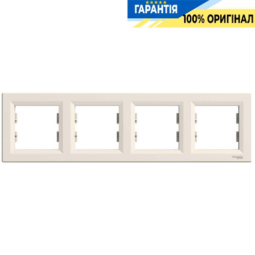 Рамка 4-м, горизонтальна Asfora, (крем) Schneider Electric EPH5800423
