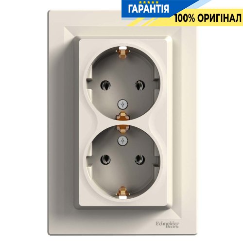 Розетка 2-я із заземленням «Asfora», (крем) Schneider Electric EPH9900123