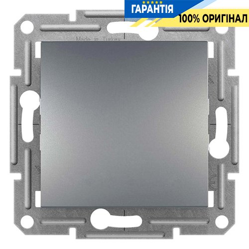 Кнопочный выключатель самозажимной 1-кл. «Asfora», (цвет сталь) Schneider Electric EPH0700162