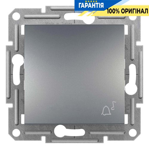 Кнопочный выключатель самозажимной 1-кл. "Звонок" Asfora, (сталь) Schneider Electric EPH0800162