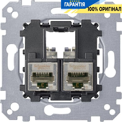 Механізм комп'ютерної розетки 2xRJ45 кат. 6е, STP Merten MTN4576-0022