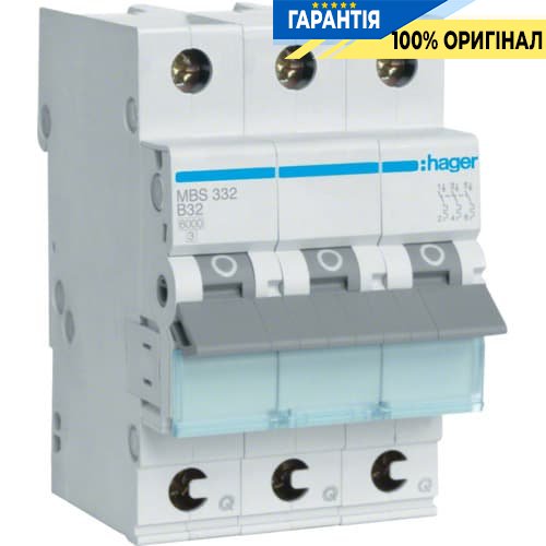 Автоматический выключатель Hager MBS332 QC 3p 6kA B-32A