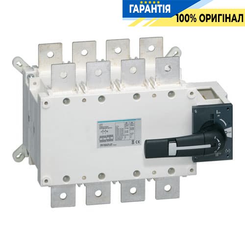 Перемикач трипозиційний Hager HI458 I-0-II, 630А, 4-п