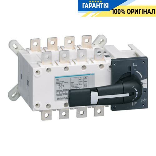 Перемикач трипозиційний I-0-II, 125А, 4-п, Hager HI451