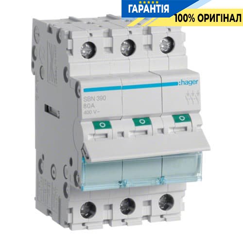 Выключатель нагрузки Hager 3-полюсный 400В/90А SBN390