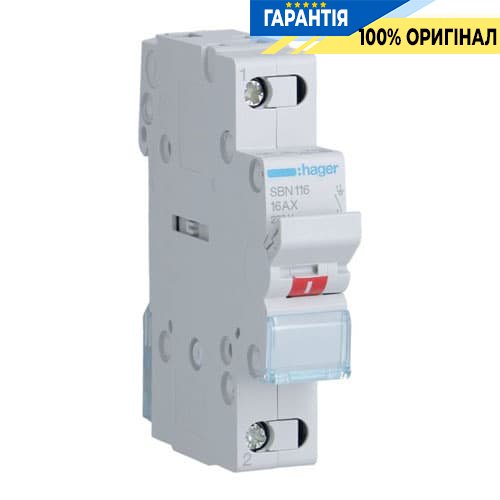 Выключатель нагрузки Hager 1-полюсный 230В/16А SBN116