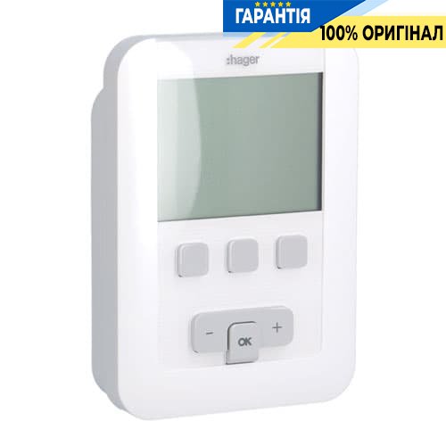 Терморегулятор цифровой многофункциональный «Hager» EK520, питание 2х1,5V (LR06)
