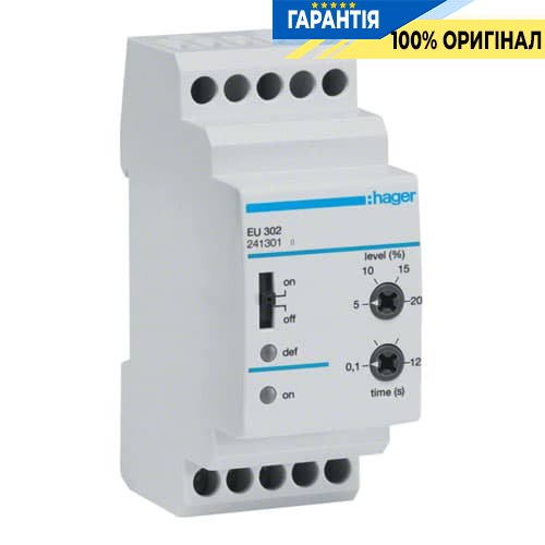 Реле контроля напряжения Hager EU302 3-фазное , режим памяти аварии, задержка отключения