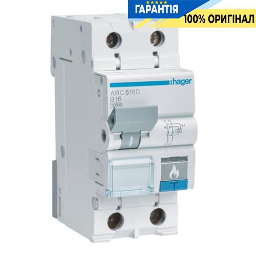 Автоматический выключатель с дуговой защитой AFDD, 1P+N 10kA B-13A, Hager ARC513D