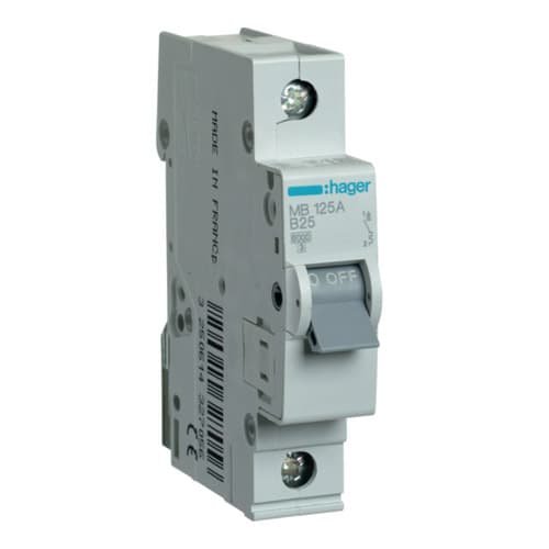 Автоматичний вимикач однофазний Hager 25 А, тип - «B» MB125A