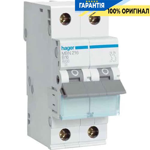 Автоматичний вимикач Hager MB250A 50А, 2п, B, 6 кА