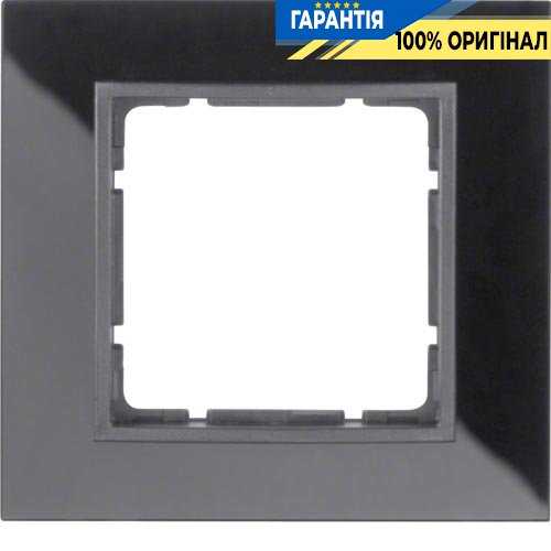 Рамка стеклянная 1-а коллекция B.7 GLAS, цвет «черный антрацит, матовый», Berker 10116616