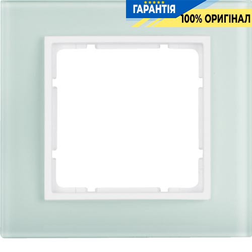Рамка стеклянная 1-а коллекция B.7 GLAS, цвет «полярно белый, матовый», Berker 10116909