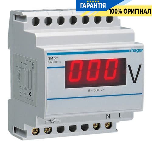 Вольтметр цифровий Hager SM501 0-500 V