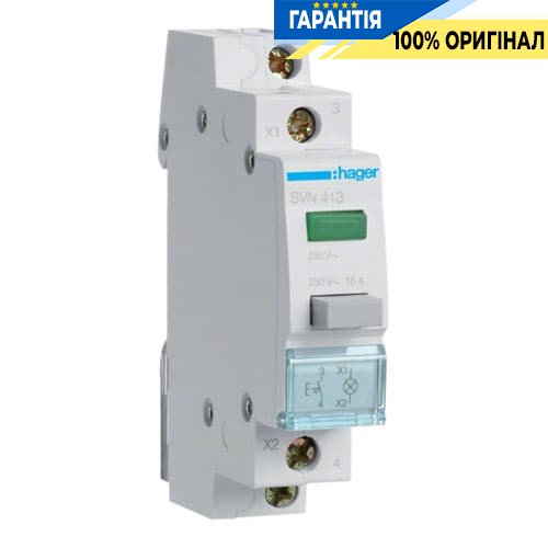 Кнопка управления Hager SVN413 контакт 1н.о с индикацией