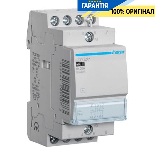Контактор Hager ESD427 25A, 2НО + 2НЗ, 24V