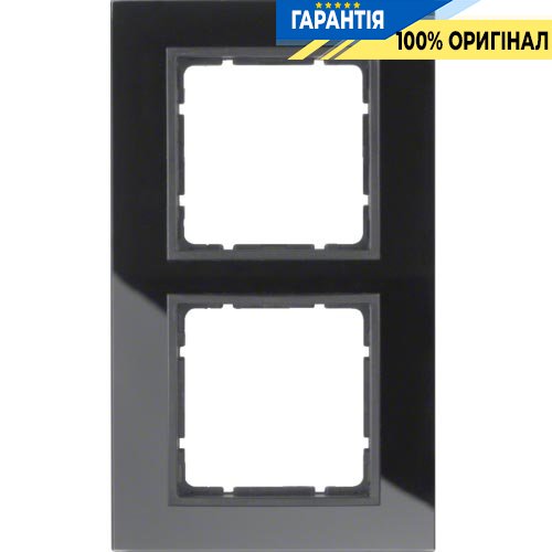 Рамка скляна 2-а колекція B.7 GLAS, колір «чорний антрацит, матовий», Berker 10126616