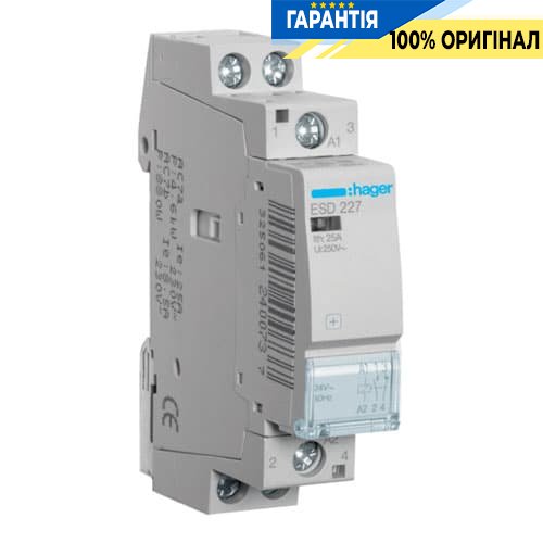 Контактор Hager ESD227 25A, 1НО+1НЗ, 24V