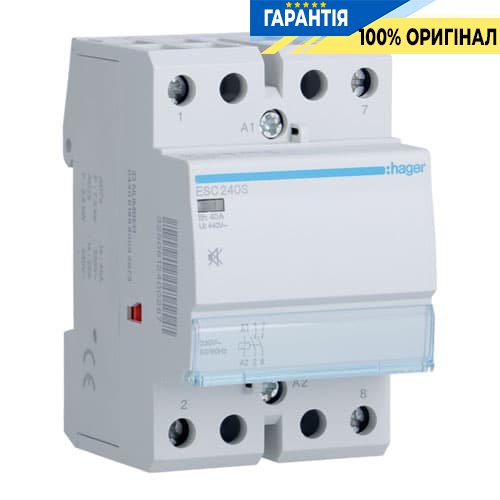 Контактор бесшумный Hager ESC240S 40A, 2Н.О, 230V