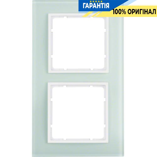Рамка скляна 2-а колекція B.7 GLAS, колір «полярно білий, матовий», Berker 10126909