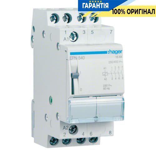 Импульсное реле Hager EPN540, 4н.о., 16А, Uупр.=230V~ АС / 110V DC