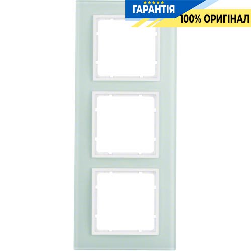 Рамка скляна 3-а колекція B.7 GLAS, колір «полярно білий, матовий», Berker 10136909