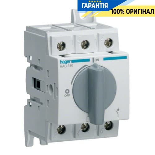 Выключатель нагрузки модульный до 35мм2, 3п 100А, Hager HAC310