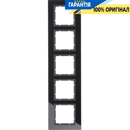 Рамка скляна 5-а колекція B.7 GLAS, колір «чорний антрацит, матовий», Berker 10156616